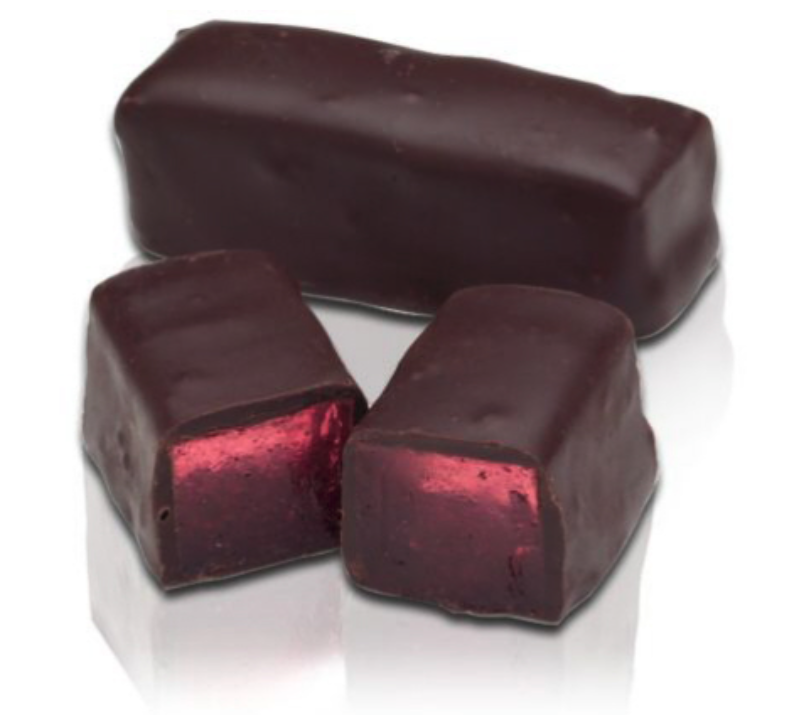 Abdallah Candies - Raspberry Jell Sticks - Dark Chocolate 3125L ( GF )