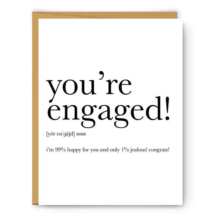 Footnotes - You're Engaged! (1% jealous) - Engagement & Wedding Card