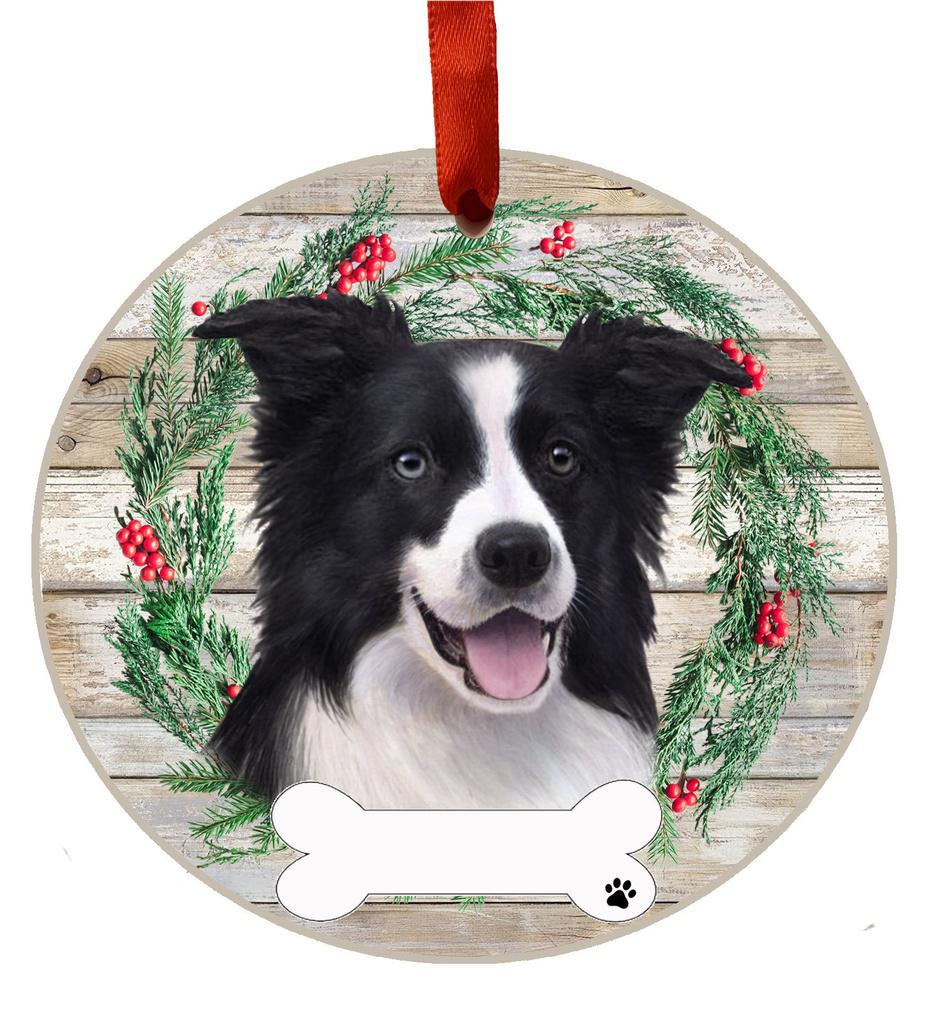 E&S Pets Border Collie Ceramic Wreath Ornament 550-5