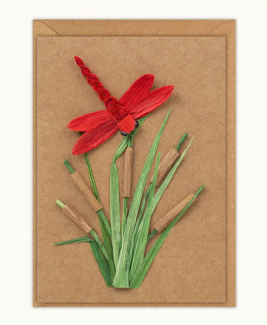 Husk & Heart - Dragonfly Kraft Paper Card and Matching Envelope - HH-GC-10024