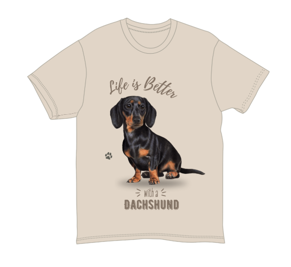 E & S Pets Comfort Threads Dachshund Black, T-shirts XL 620-14-XL