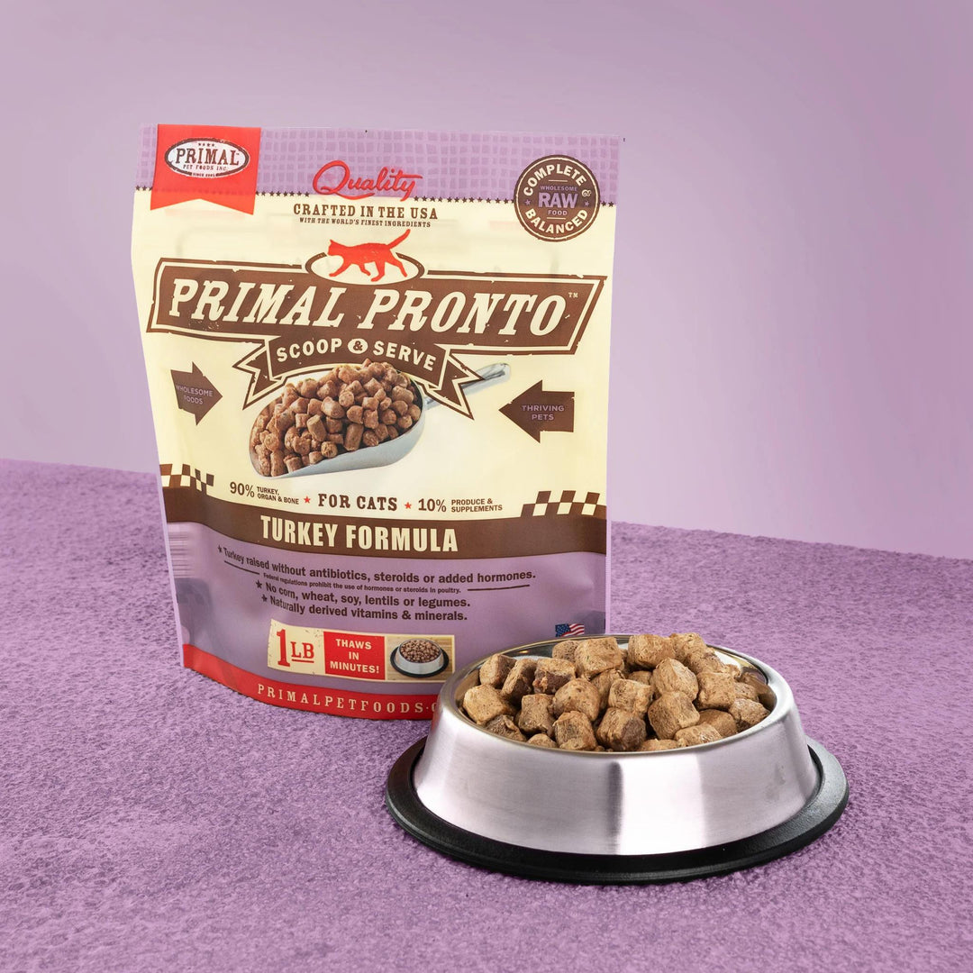 Primal - Feline Raw Frozen Pronto - Turkey 1 lb bag DISSVF