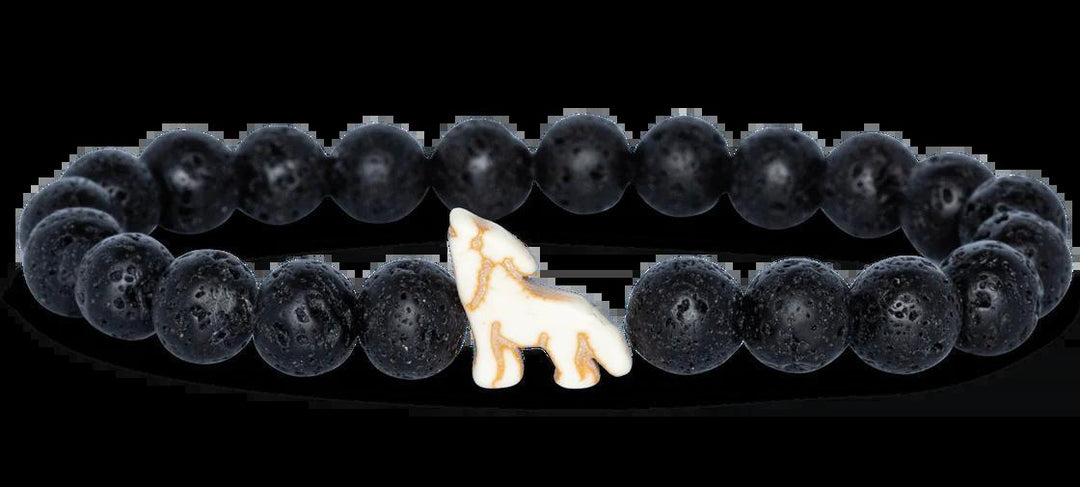 Fahlo - The Scout Bracelet - Tracks a Wolf - Lava Stone DISVEN