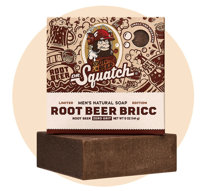 Dr. Squatch - Root Beer Bricc Bar Soap 5 oz - WH-BAR-RBB-01 DISVEN