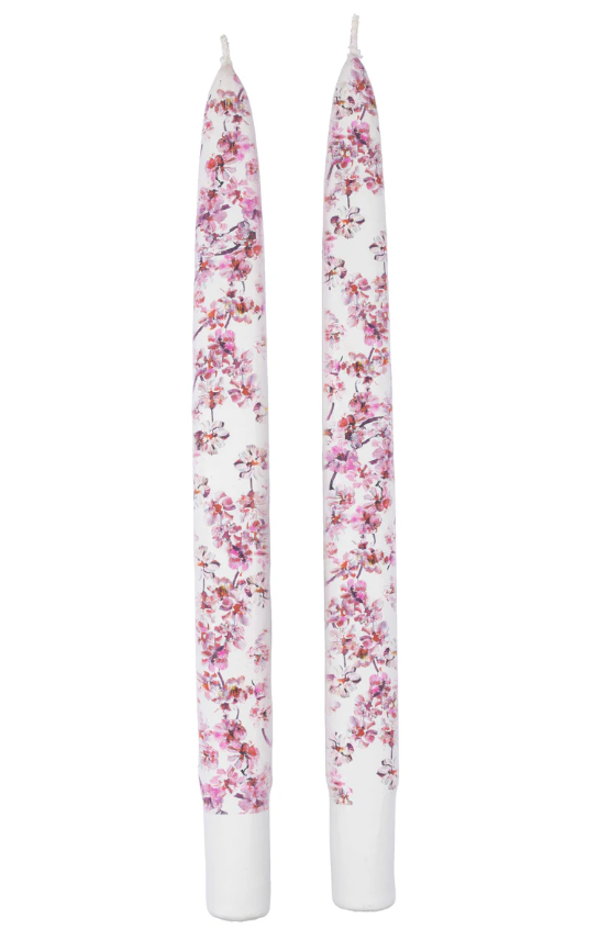 Flatyz - Pink Cherry Blossoms - Set of 2 Taper Candles - 24V215