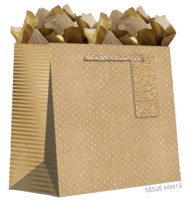 Jillson & Roberts - Tote Medium - Gold Dot & Stripe on Kraft - MT998