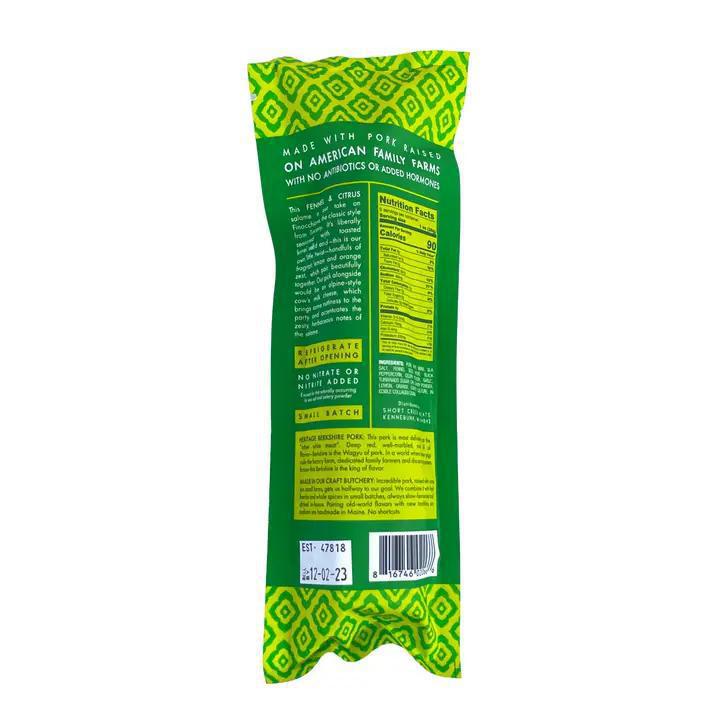 Short Creek Farm - Fennel & Citrus Salami 5oz NH Grown 1040-1050-0500 DISVEN