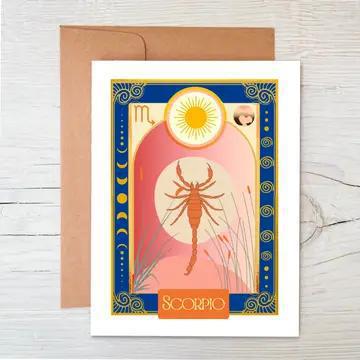 Raven's Edge Studio - Zodiac Card - Scorpio Card - Astrology Card - Eco Card