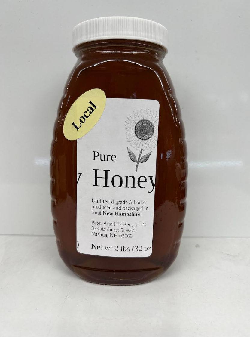 Peter And His Bees -  2 lb Jar Pure Local NH Honey