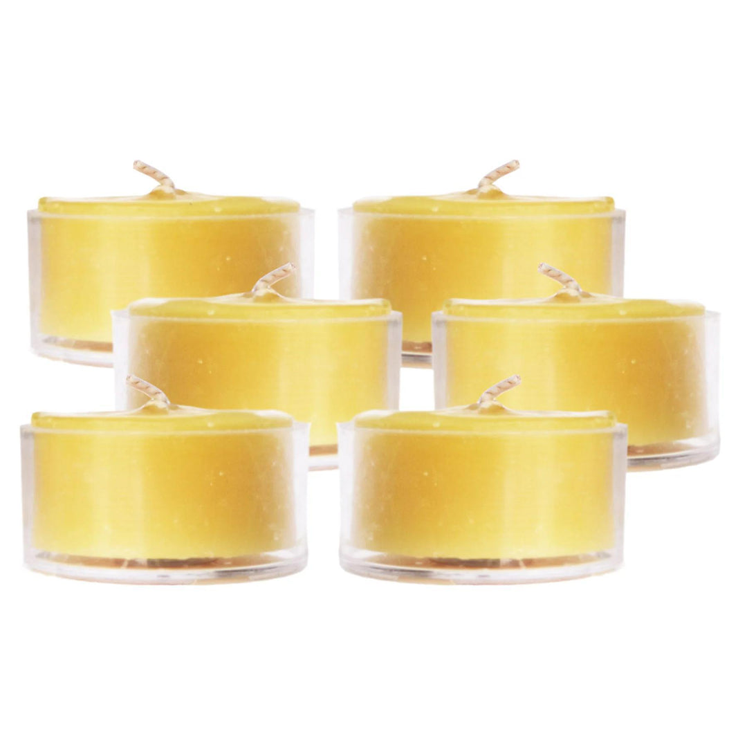 Mole Hollow - Pure Beeswax Tealight Candle 6 Pack  - Natural 02330