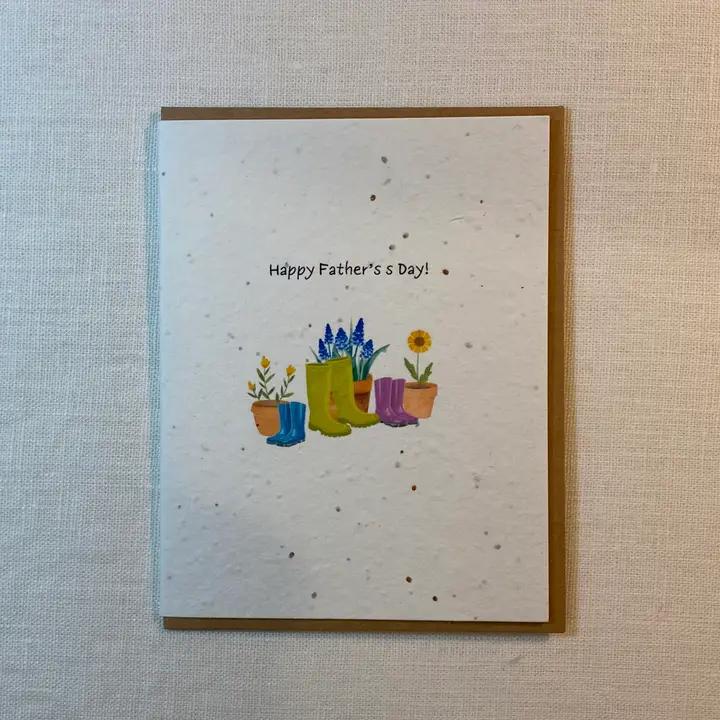 Raven's Edge Studio - Plantable Card | Father's Day Card | Eco Card | Garden Boots