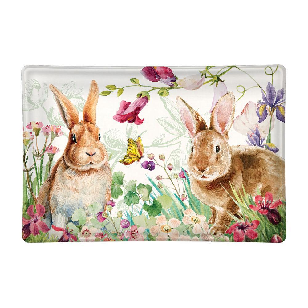 Michel Design Works - Bunny Meadow Rectangular Glass Soap Dish 818382 DISVEN