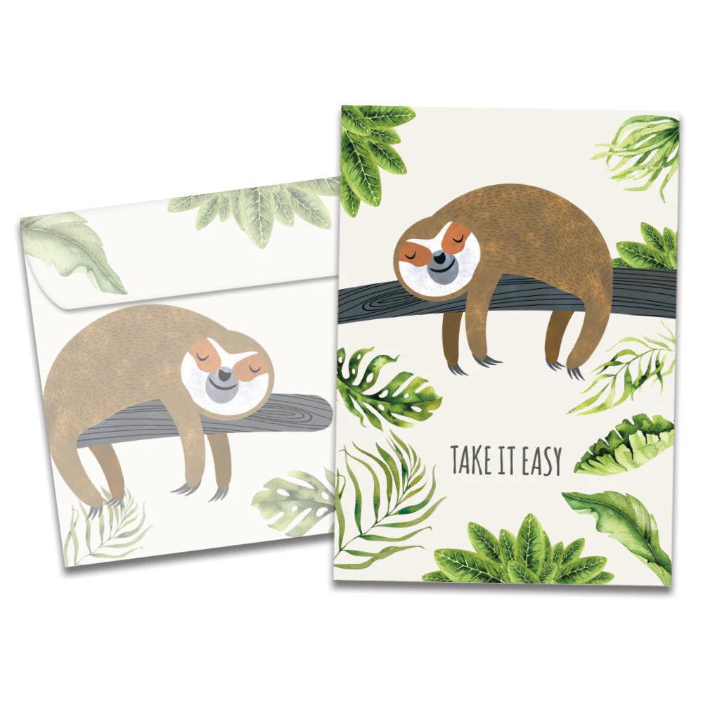 Tree-Free Greetings - Get Well Card - Sloth Slow Lane 19592