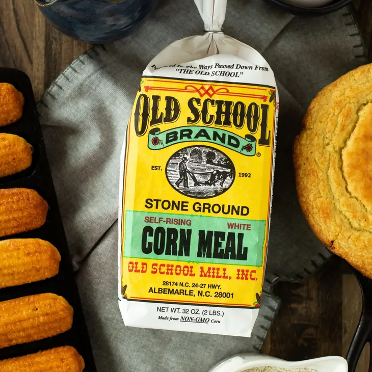 Old School Brand -  Self Rising White Corn Meal 2lb DISSVF