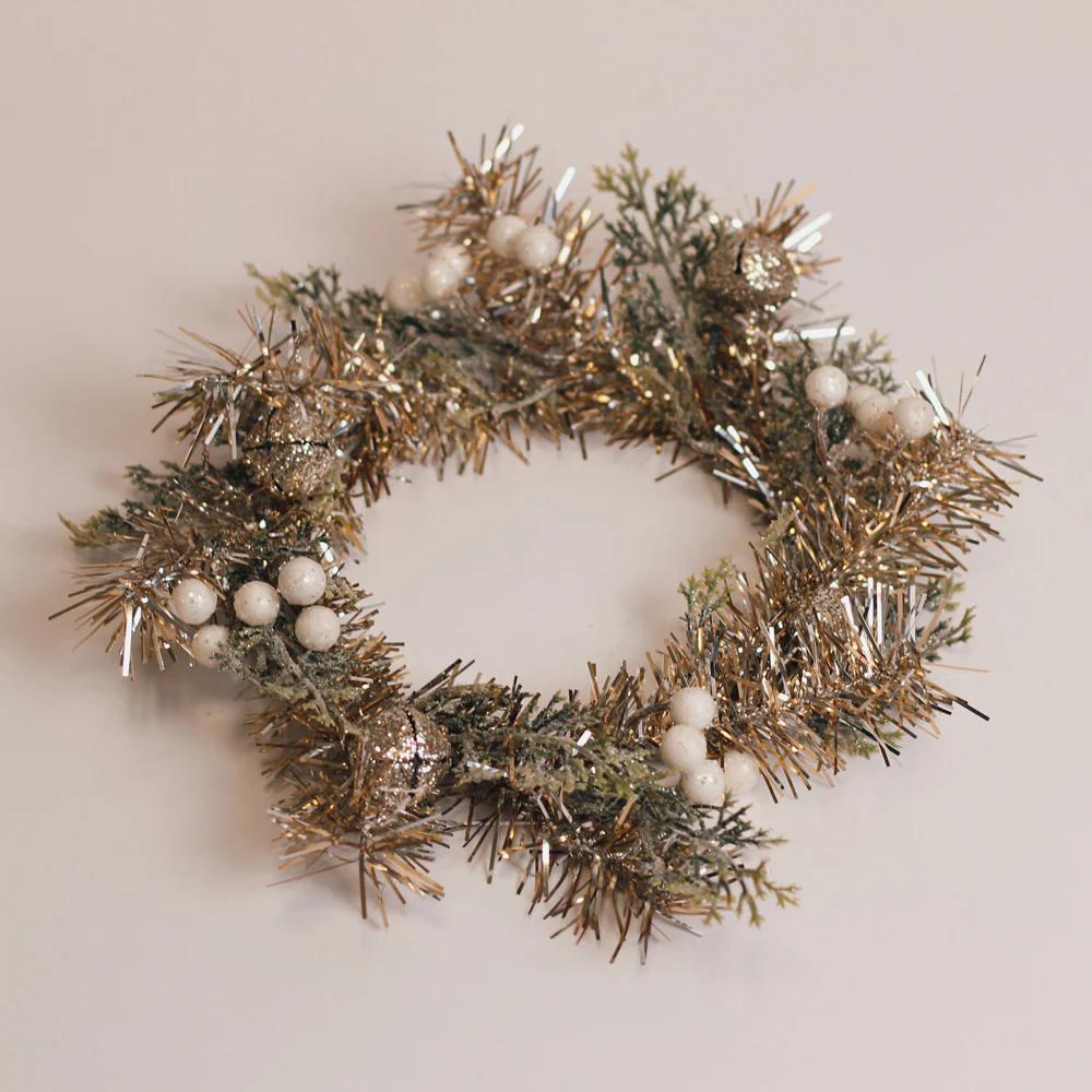A Cheerful Giver - Tinsel Berry & Bells - Candle Ring - CR151
