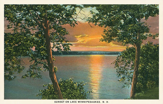 Found Image Press - NH-780 Postcard: Sunset on Lake Winnipesaukee NH-00780-PC2001-M