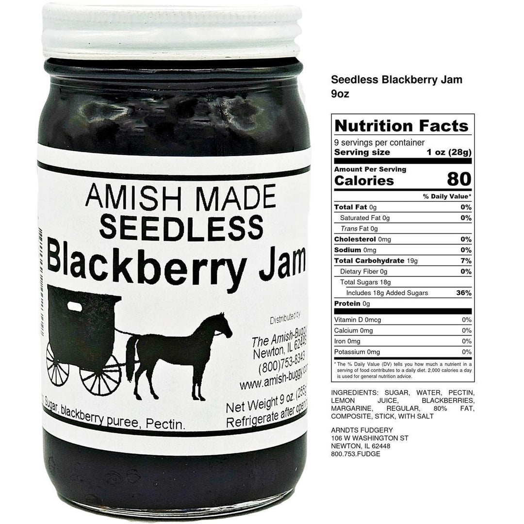 Arndt's Fudgery Amish Made Seedless Blackberry Jam 9 oz DISSVF