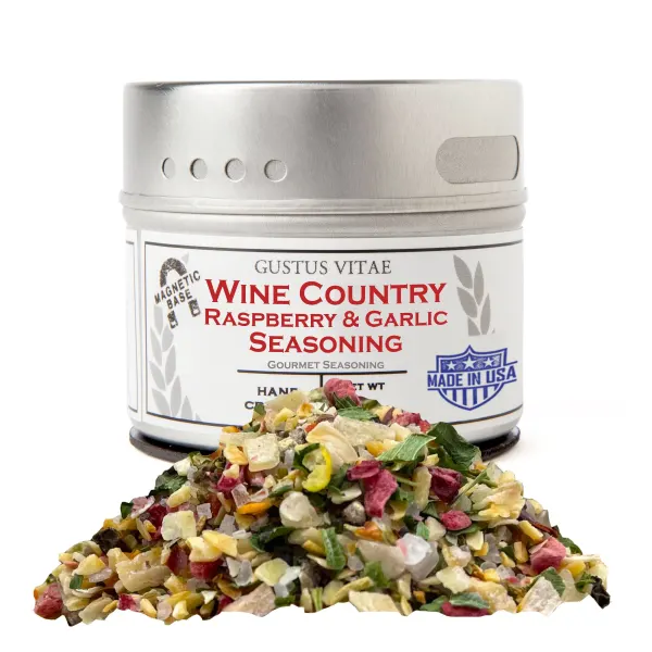 Gustus Vitae Wine Country Raspberry & Garlic Seasoning  Tin