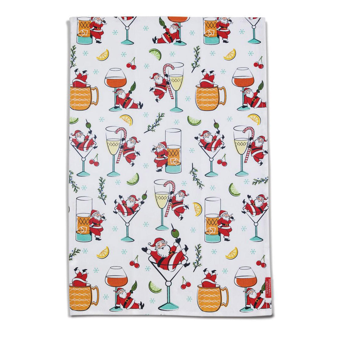 Stonewall Kitchen - Tea Towel Cocktails with Santa 608820