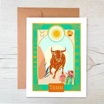 Raven's Edge Studio - Zodiac Card | Taurus Card | Astrology Card | Tree Free Card