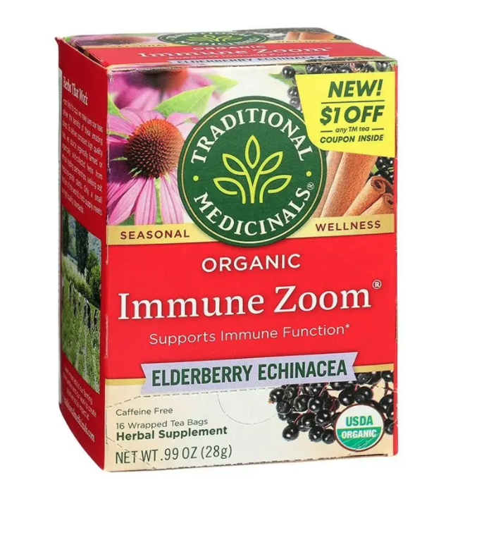Traditional Medicinals - Immune Zoom Elderberry Echinacea Plus Tea 16 tea bags 238473