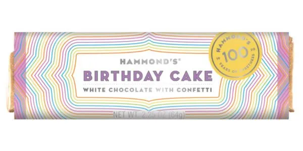Hammond's Candies Chocolate Bars - Birthday Cake White Chocolate  OC150312 DISSVF
