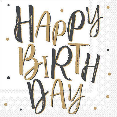 Ampelco - Birthday Celebration White Design Napkin Lunch - 13318236