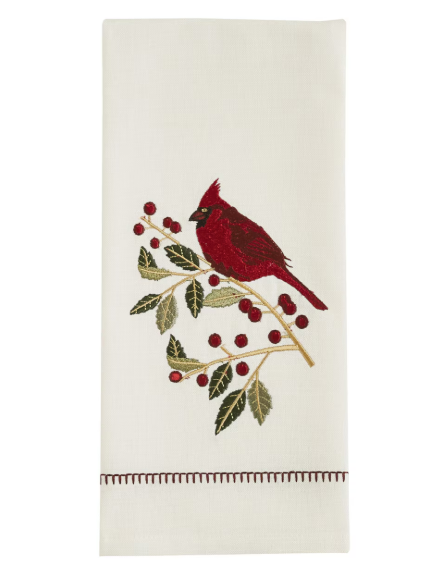 Park Designs - Holly Cardinal Embroided Towel 83-813