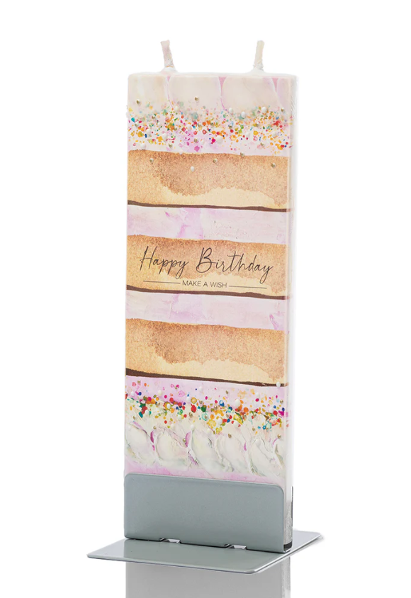 Flatyz - Flat Candle - Happy Birthday Make A Wish Cake - D25002