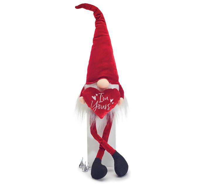 Burton & Burton - Dark Red Velvet Gnome w/ Heart - 9743435
