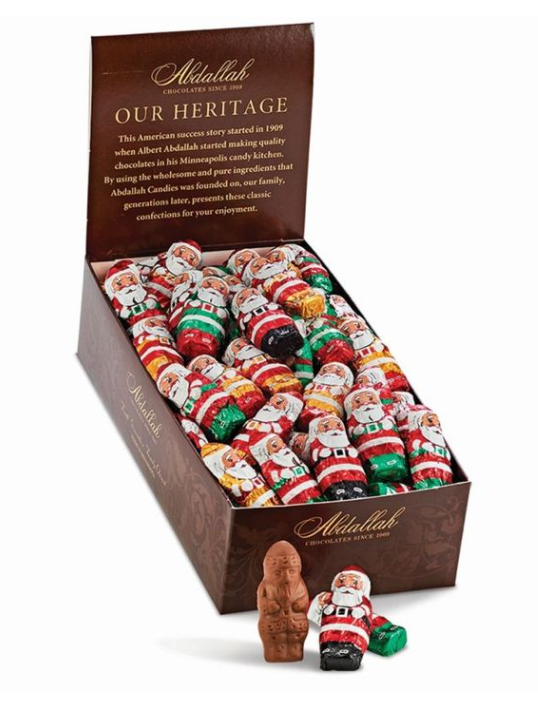 Abdallah Candies - Foiled Milk Chocolate Mini Santa's - 7500X DISSVF