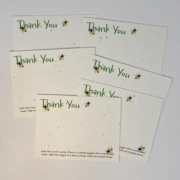 Raven's Edge Studio - Plantable Thank You Notecards | Wildflower Cards | Bees| Set of 6