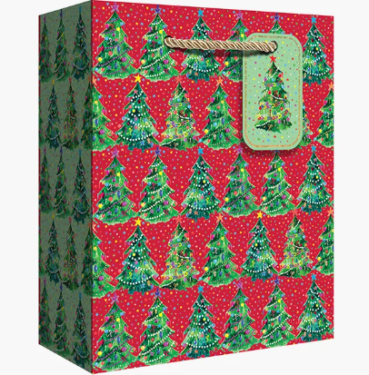Jillson & Roberts - Large Gift Bag - Christmas Trees - XGBL798