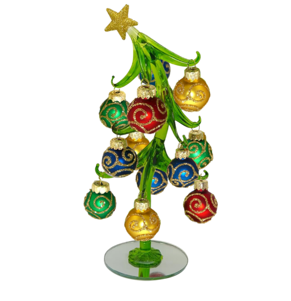 RCS - Mini Crooked Christmas Tree w/ Gold Glitter Ornaments - 89858 / 81653598
