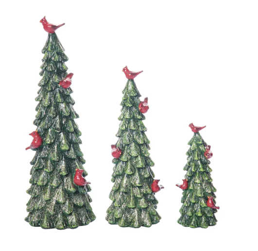 Transpac - Resin Glitter Cardinal Tree Decor - Small - TC03004