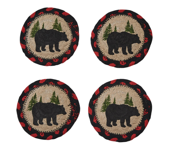 Park Designs - Black Bear Braided Coasters - Set of 4 - 6956-156