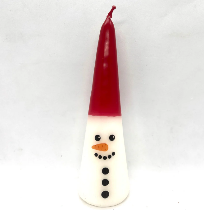 Hand-dipped Snowman Candle Red - 93-05-5015-05