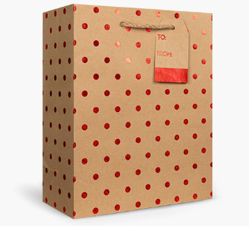 Jillson & Roberts - Medium Tote - Red Dots on Kraft - XMT650