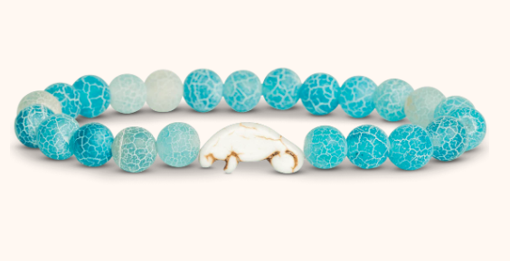 Fahlo - The Drift Bracelet - Tracks a Manatee - Aqua Blue - W-DFT-AQUA