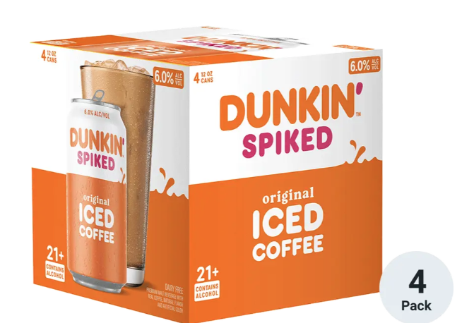 Dunkin' Spiked - Original Iced Coffee - 4 pack 12 oz cans - 607850 DISSVF