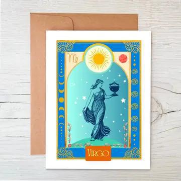 Raven's Edge Studio - Zodiac Card - Virgo Card - Astrology Card - Eco Card