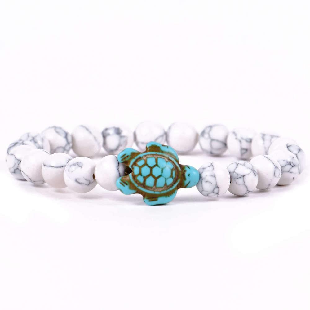 Fahlo - The Journey Bracelet - Tracks a Sea Turtle - White Howlite