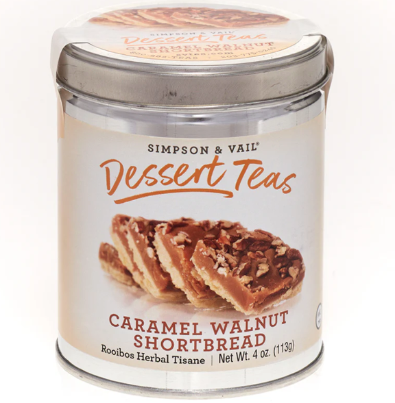 Simpson & Vail - Dessert Tea Caramel Walnut Shortbread 4 oz Tin