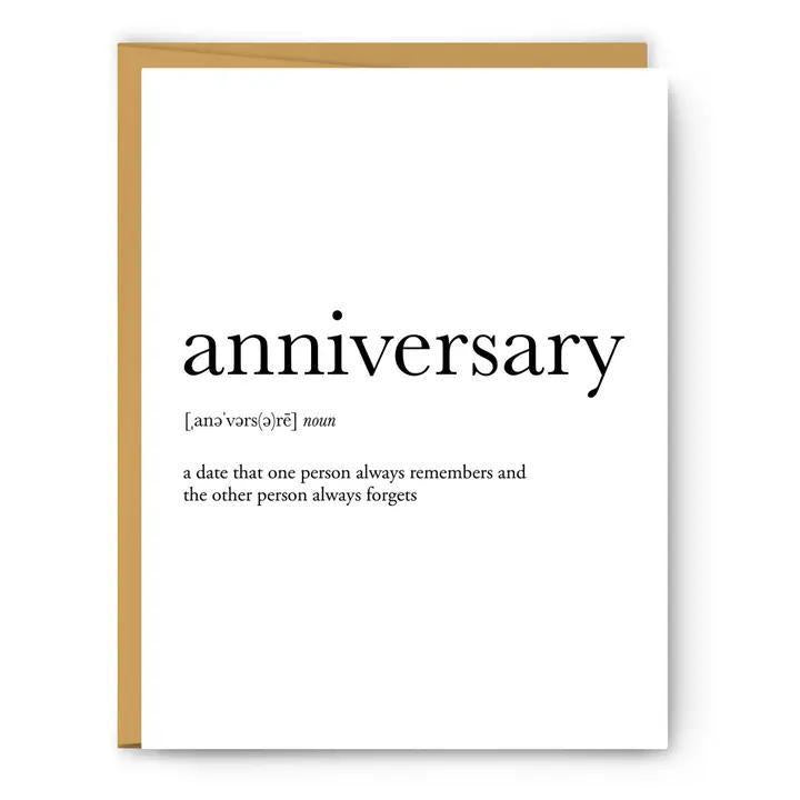 Footnotes - Anniversary Definition - Wedding & Anniversary Card