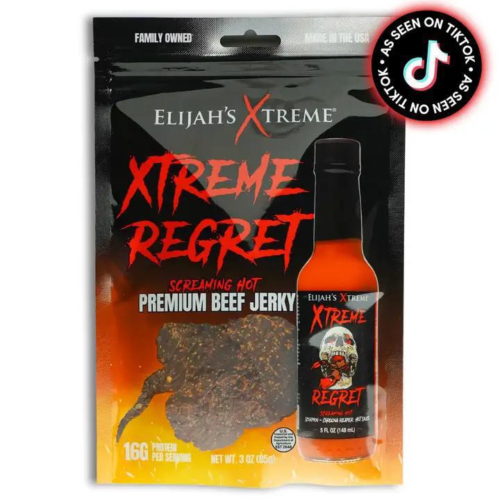 Elijah's Xtreme Gourmet Sauces - Xtreme Regret Spicy Beef Jerky 3 oz DISSVF