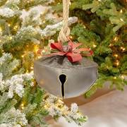 Galvanized Jingle Bells w/Ribbon/Rope ZR175353-B
