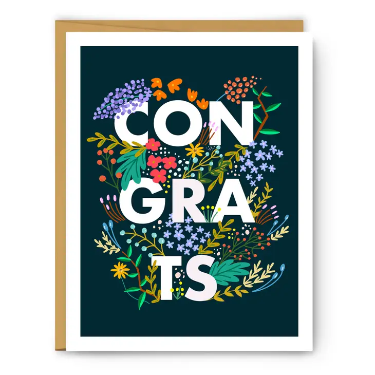 Footnotes - Congrats Floral - Congrats Card - SF0001C