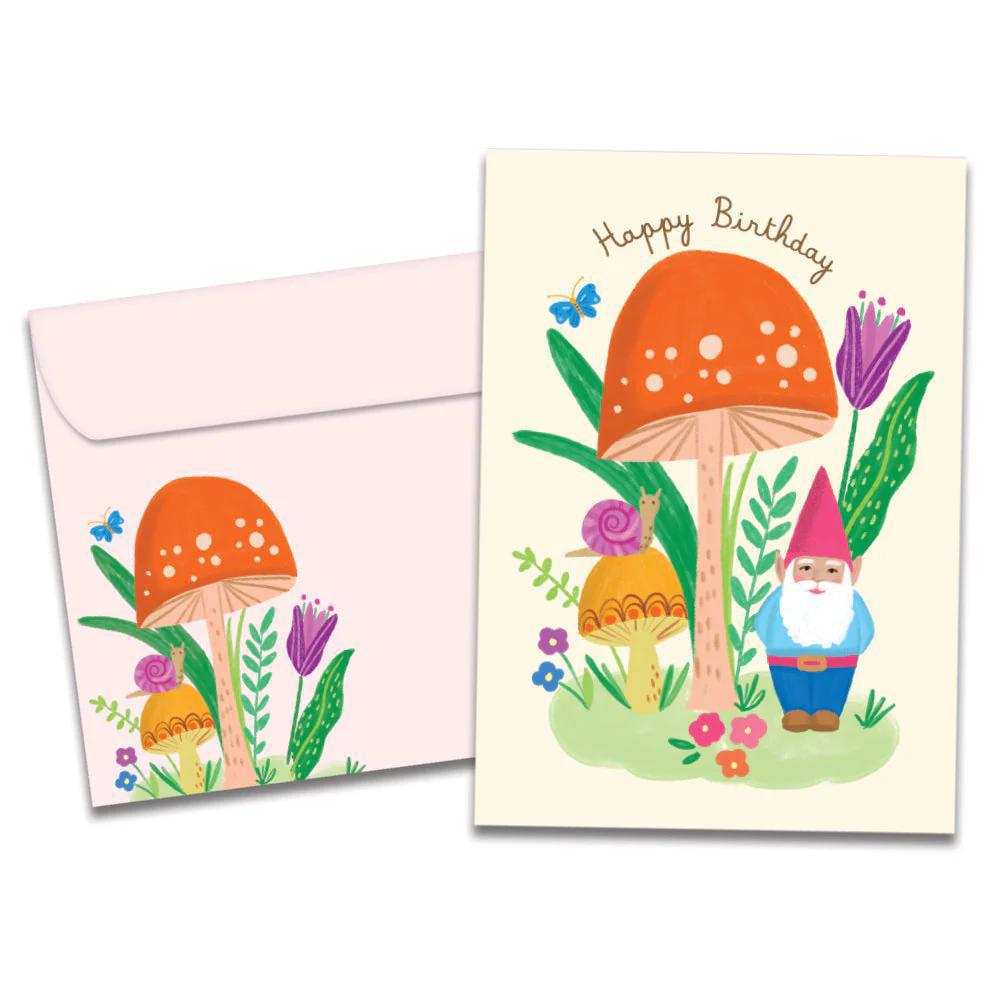 Tree-Free Greetings - Birthday Card - Gnome/Mushroom 21611