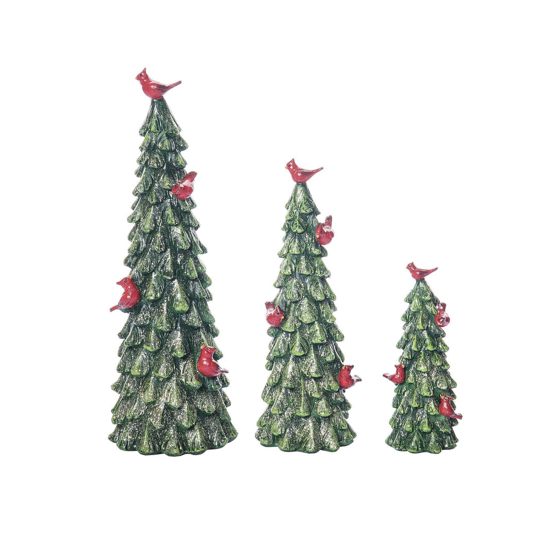 Transpac - Resin Glitter Cardinal Tree Decor - Medium - TC03004