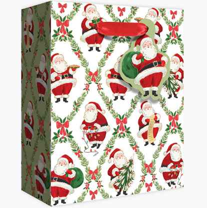 Jillson & Roberts - Medium Gift Bag - Classic Santa - XGBM864